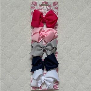 Curls & Pearls | 5 set Girl Hair Bows | 3.5 “ length